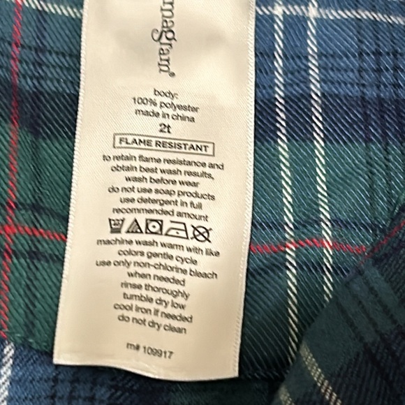 Pajamagram Classic Green and Blue Plaid Pajama Set - Picture 5 of 6